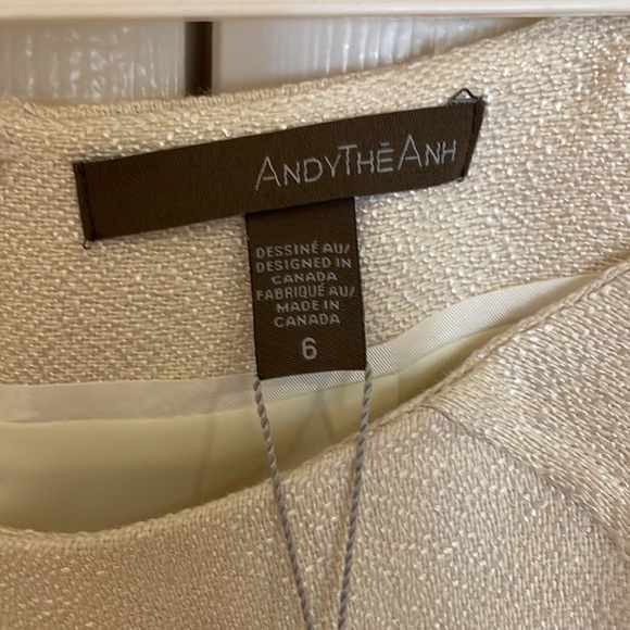 Canadian Designer AndyThéAhn Detailed Jacket & Skirt taupe/ivory. Size 6, New. - Picture 13 of 15